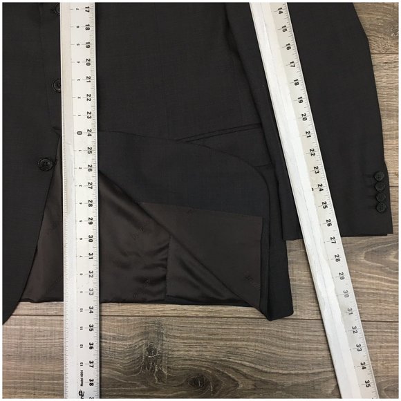 Barcelino Mens Blazer Sport Coat Three Button Casual Jacket Size 46L Wool Suits‎ - Picture 13 of 13